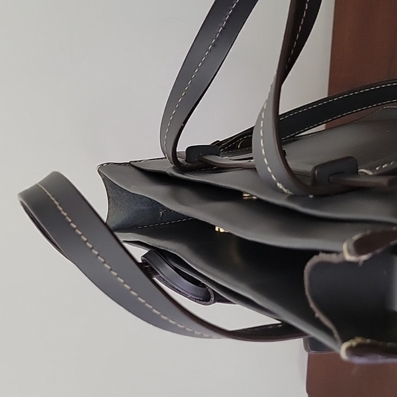 Dooney & Bourke, Madalene, Alto Italian Leather Crossbody, Dark Grey - Picture 7 of 16